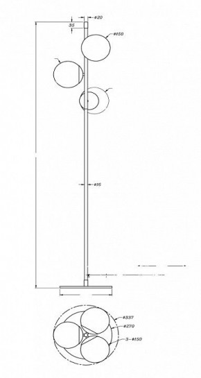 Торшер Maytoni Nostalgia MOD048FL-03G в Нижневартовске - nizhnevartovsk.mebel24.online | фото 3