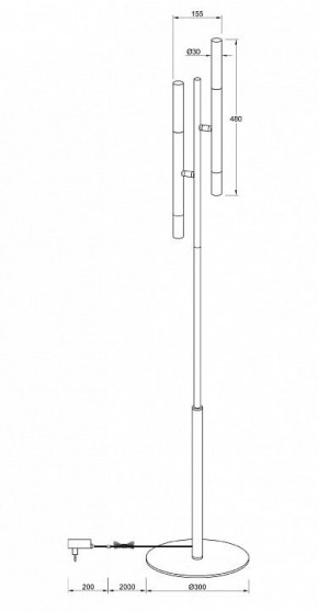 Торшер Maytoni Vigo MOD070FL-02B в Нижневартовске - nizhnevartovsk.mebel24.online | фото 3