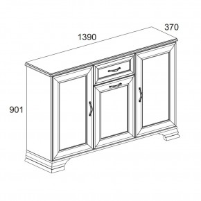 Тумба 3D1S, TIFFANY, цвет вудлайн кремовый в Нижневартовске - nizhnevartovsk.mebel24.online | фото 2