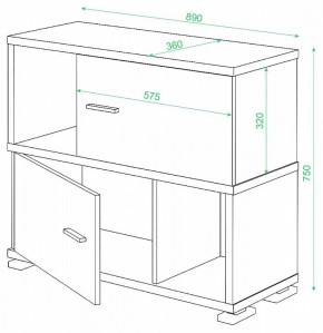 Тумба комбинированная Домино нельсон СБ-30/2 в Нижневартовске - nizhnevartovsk.mebel24.online | фото 2