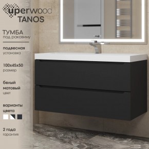Тумба под раковину Uperwood Tanos 100 см, подвесная, черная матовая в Нижневартовске - nizhnevartovsk.mebel24.online | фото 3