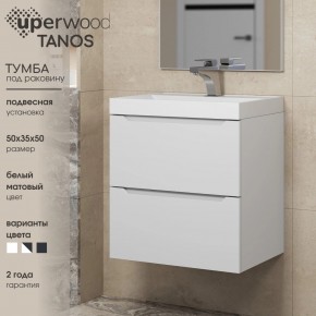 Тумба под раковину Uperwood Tanos 50 см, подвесная, белая матовая в Нижневартовске - nizhnevartovsk.mebel24.online | фото 6