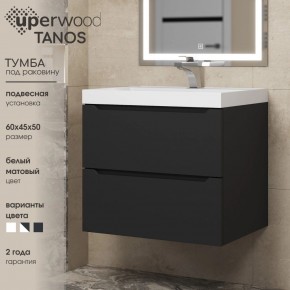 Тумба под раковину Uperwood Tanos 60 см, подвесная, черная матовая в Нижневартовске - nizhnevartovsk.mebel24.online | фото 3