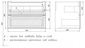 Тумба под раковину Uperwood Tanos 70 см, подвесная, белая матовая в Нижневартовске - nizhnevartovsk.mebel24.online | фото 4