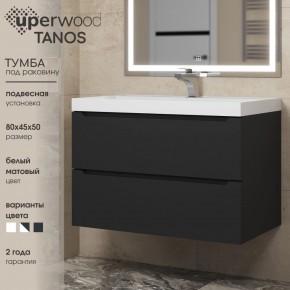 Тумба под раковину Uperwood Tanos 80 см, подвесная, черная матовая в Нижневартовске - nizhnevartovsk.mebel24.online | фото 3